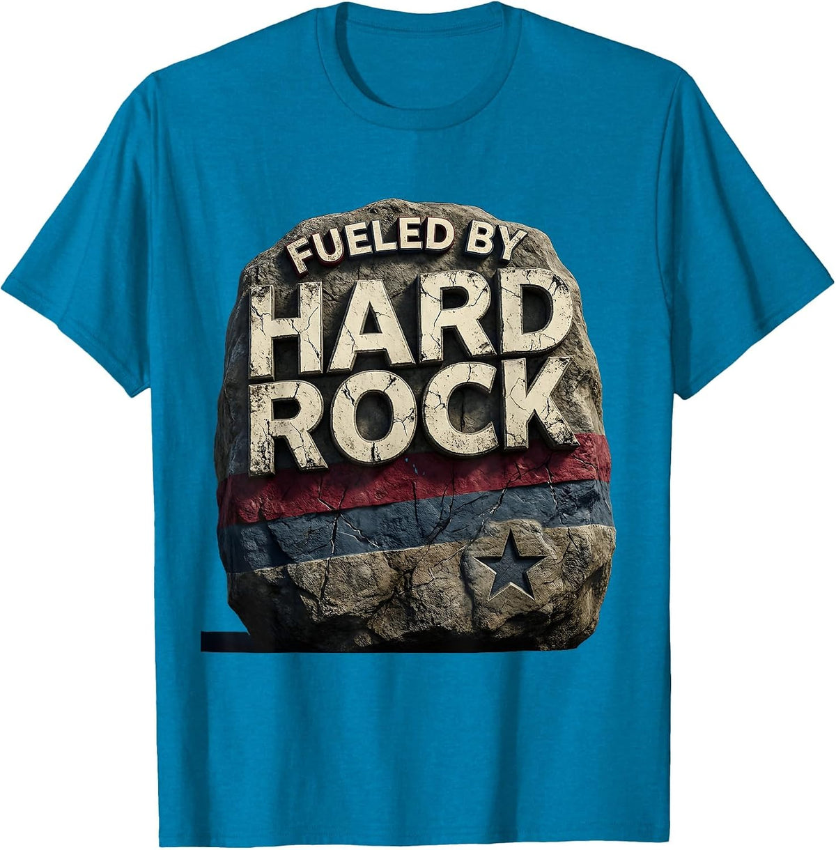 Fueled By Hard Rock Music Lover Design T-Shirt - Sapphire Blue