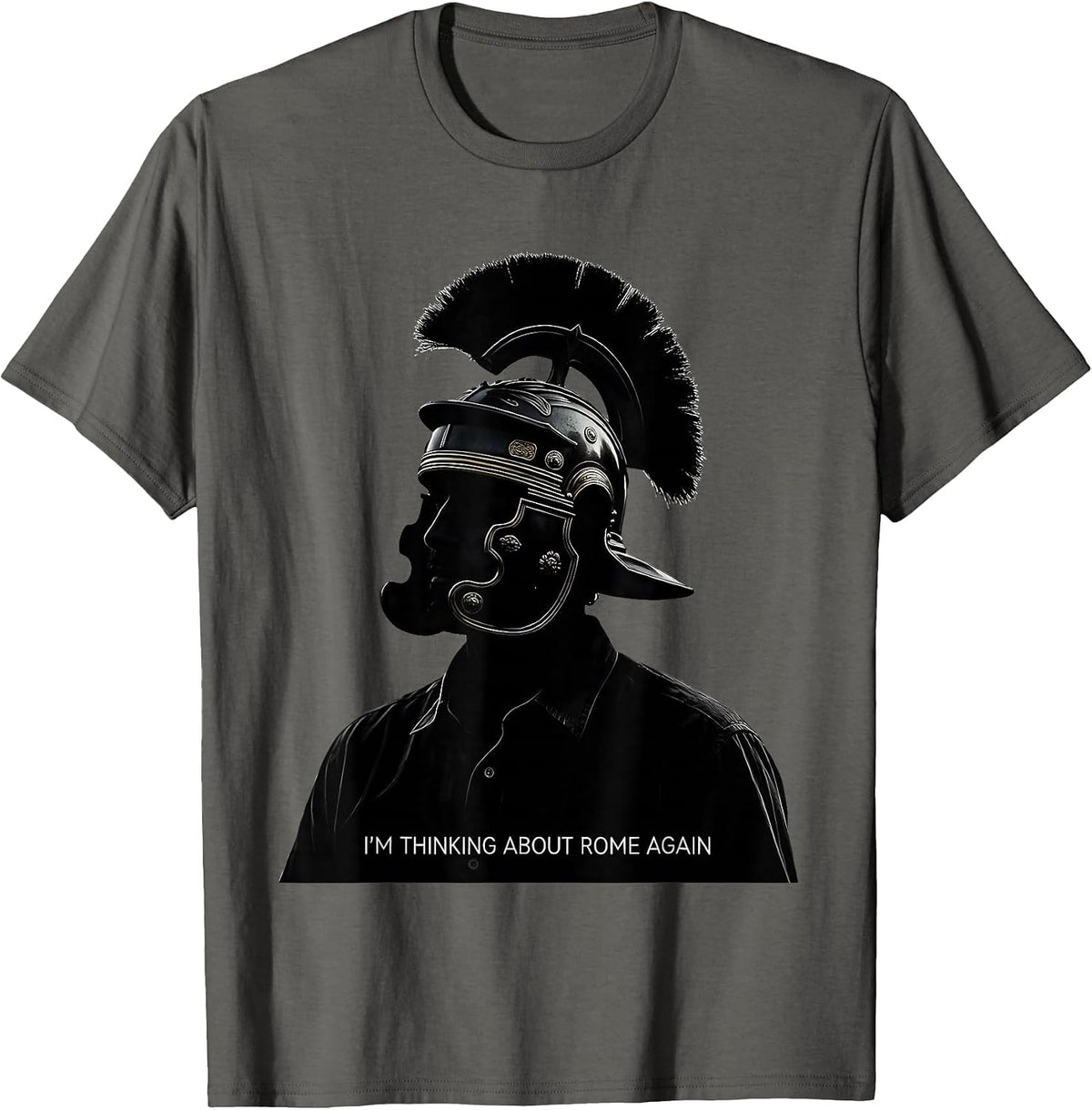 Men's I'm Thinking About Rome Again Funny Ancient Rome SPQR Latin T-Shirt - Asphalt Grey