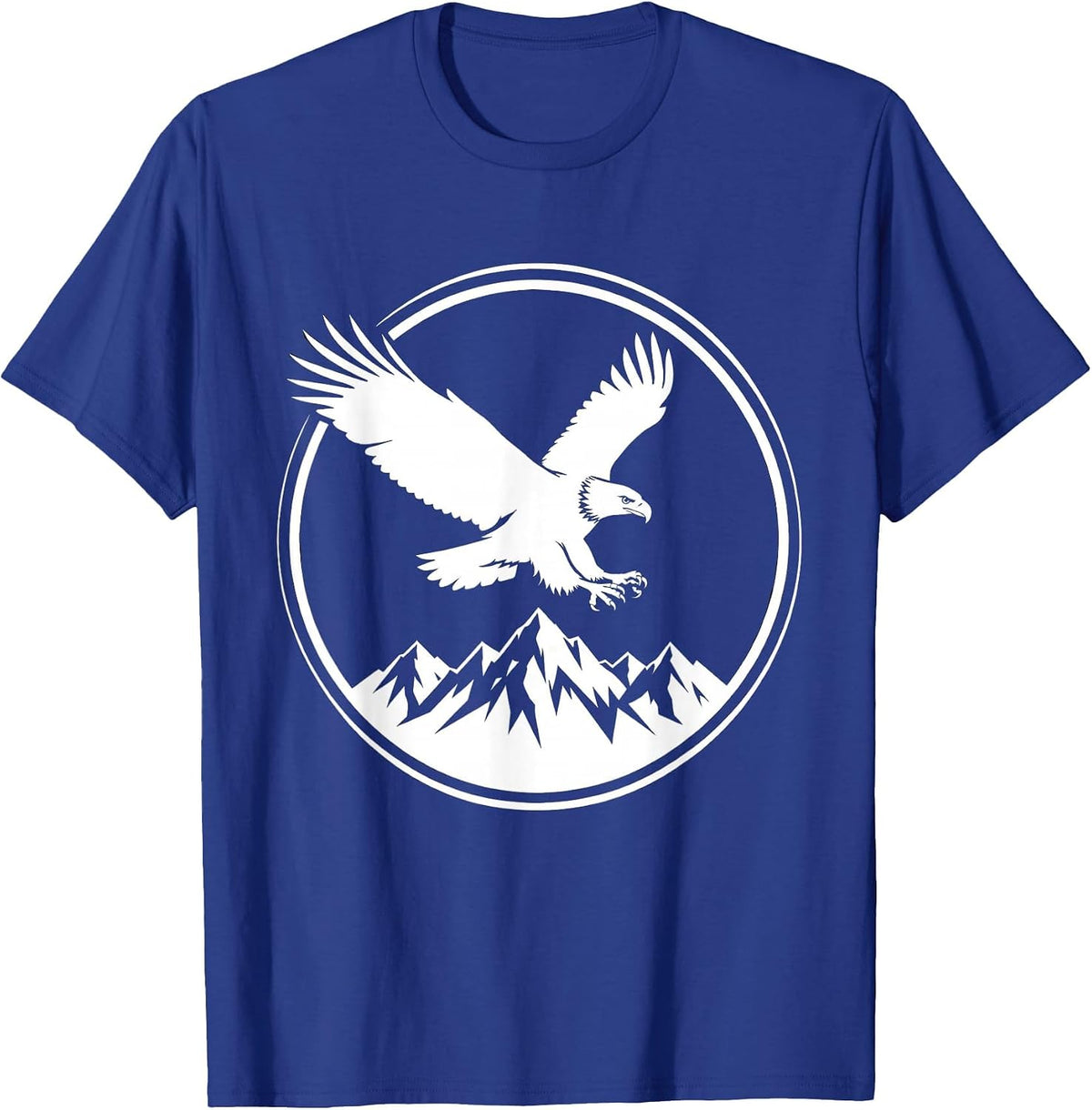 Bald Eagle Soaring Over Snowy Alaska Peaks T-Shirt - Royal Blue