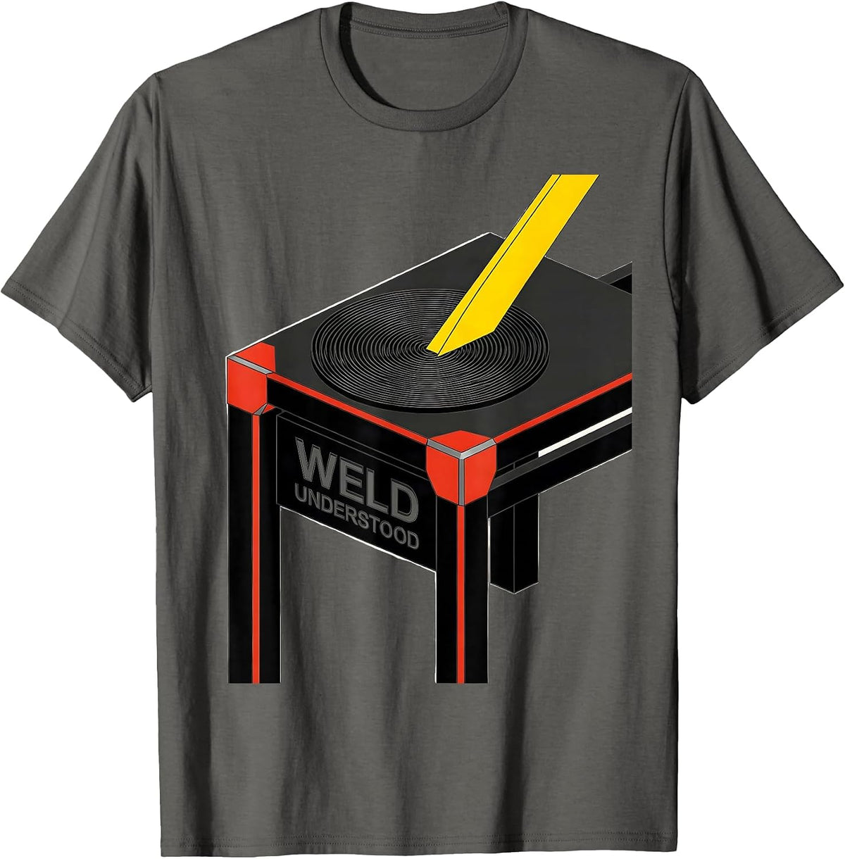 Weld Understood Bauhaus Modernist Welder Trade Humor T-Shirt - Asphalt Grey