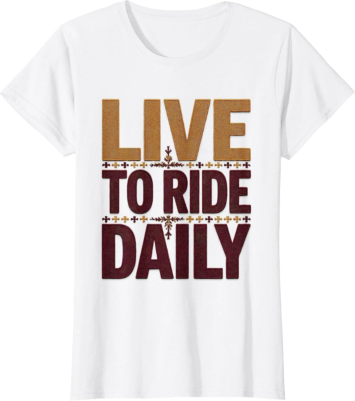 Live to Ride Daily Biker Graphic Design T-Shirt - White