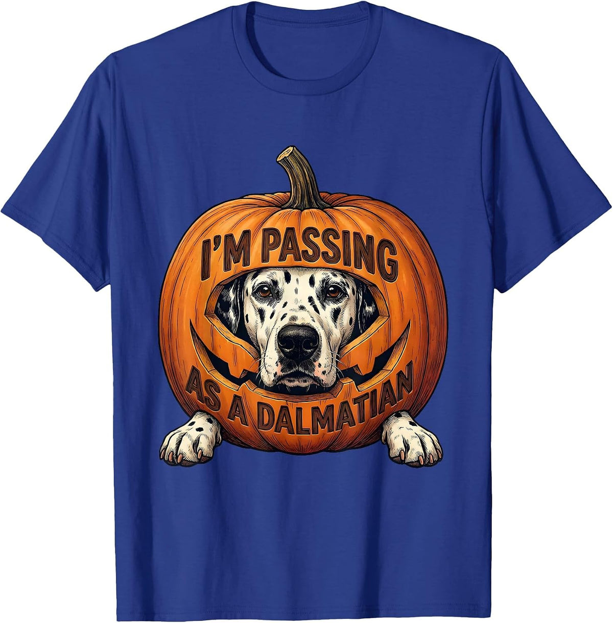 Men's I'm Passing As A Dalmatian Funny Dalmatian Dog Halloween T-Shirt - Royal Blue