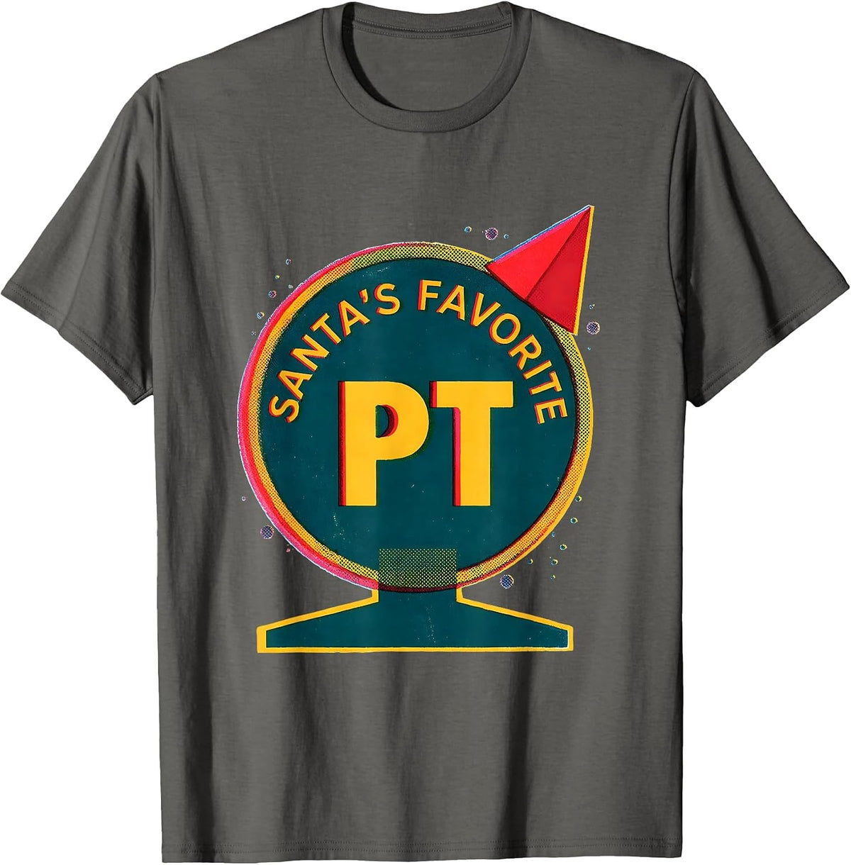 Men's Santa's Favorite PT Funny Physical Therapy Therapist T-Shirt - Asphalt Grey