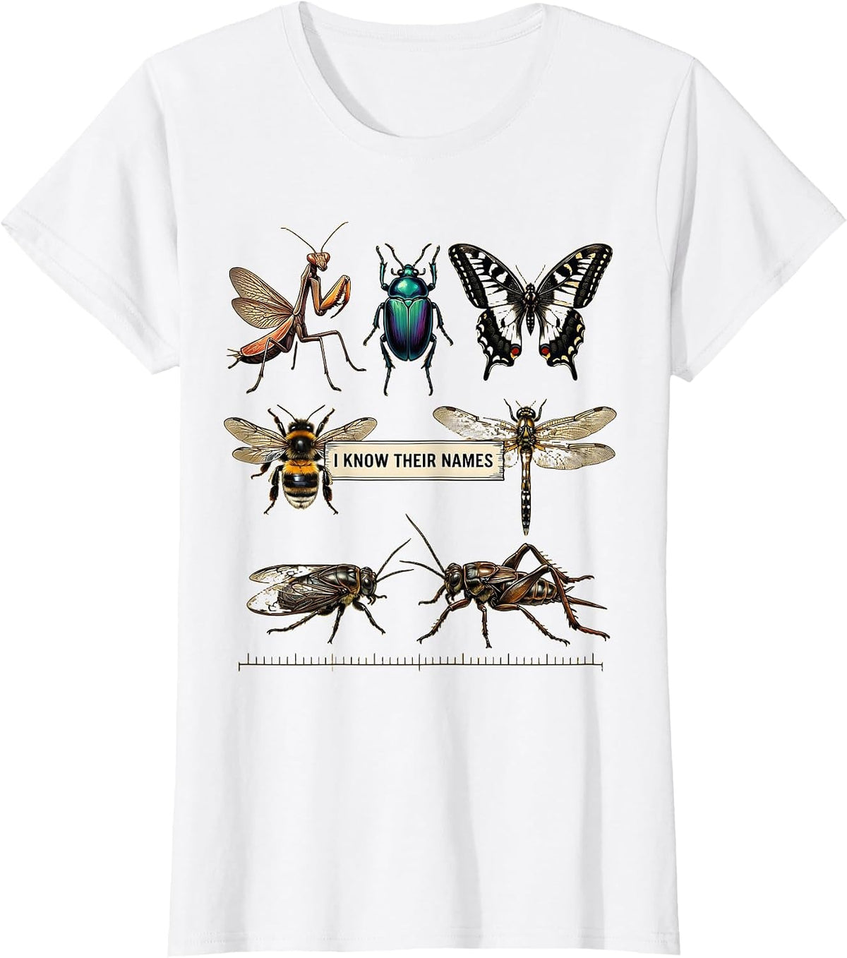 Women's I Know Their Names Entomology Bug Collector Insect Lover T-Shirt - White