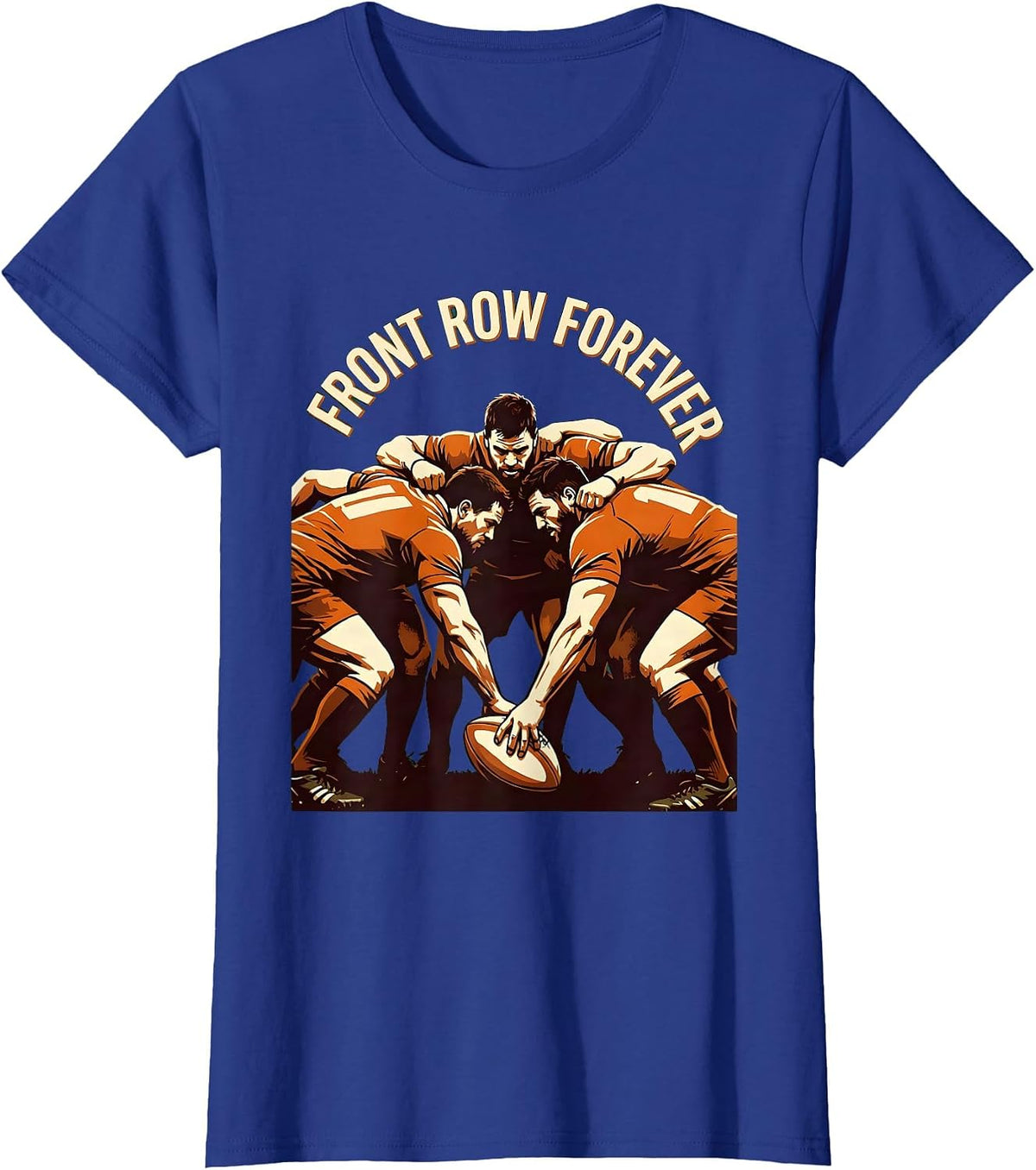 Women's Front Row Forever Rugby Graphic Design T-Shirt - Royal Blue