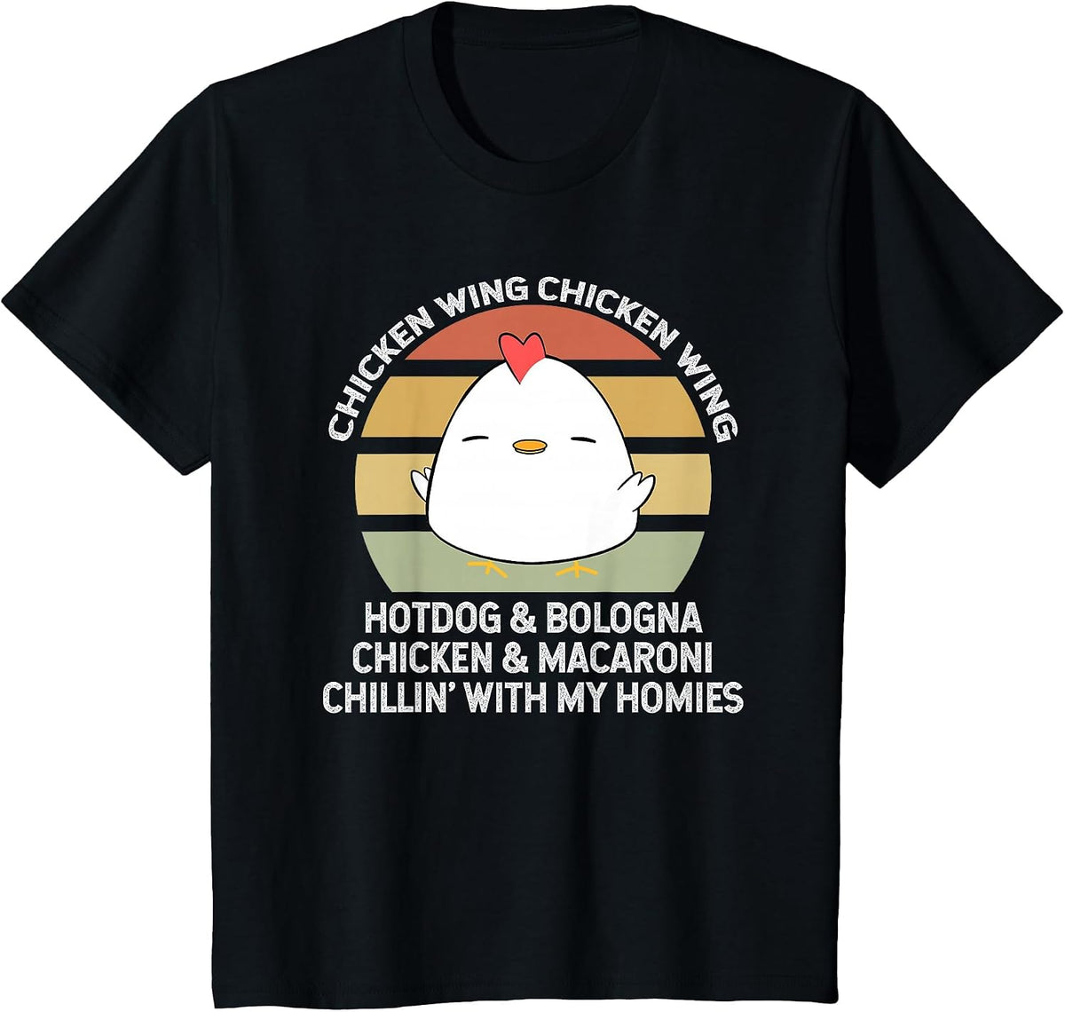 Chicken Wing Chicken Wing Hot Dog and Bologna T-Shirt - Black