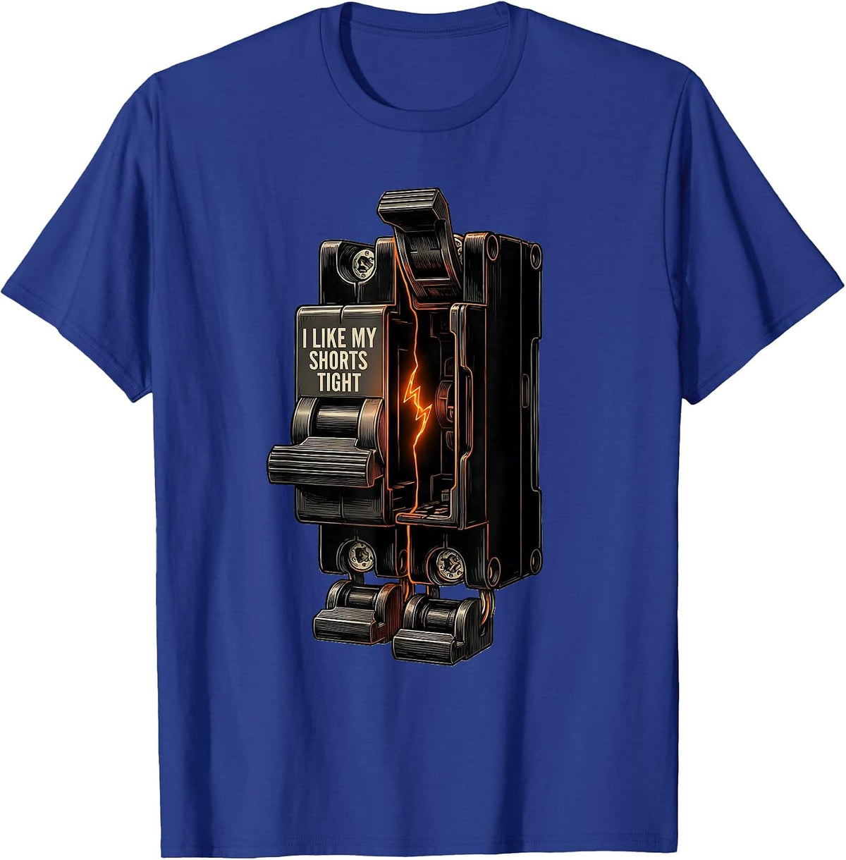 Men's I Like My Shorts Tight Funny Electrician Skeleton Technical T-Shirt - Royal Blue