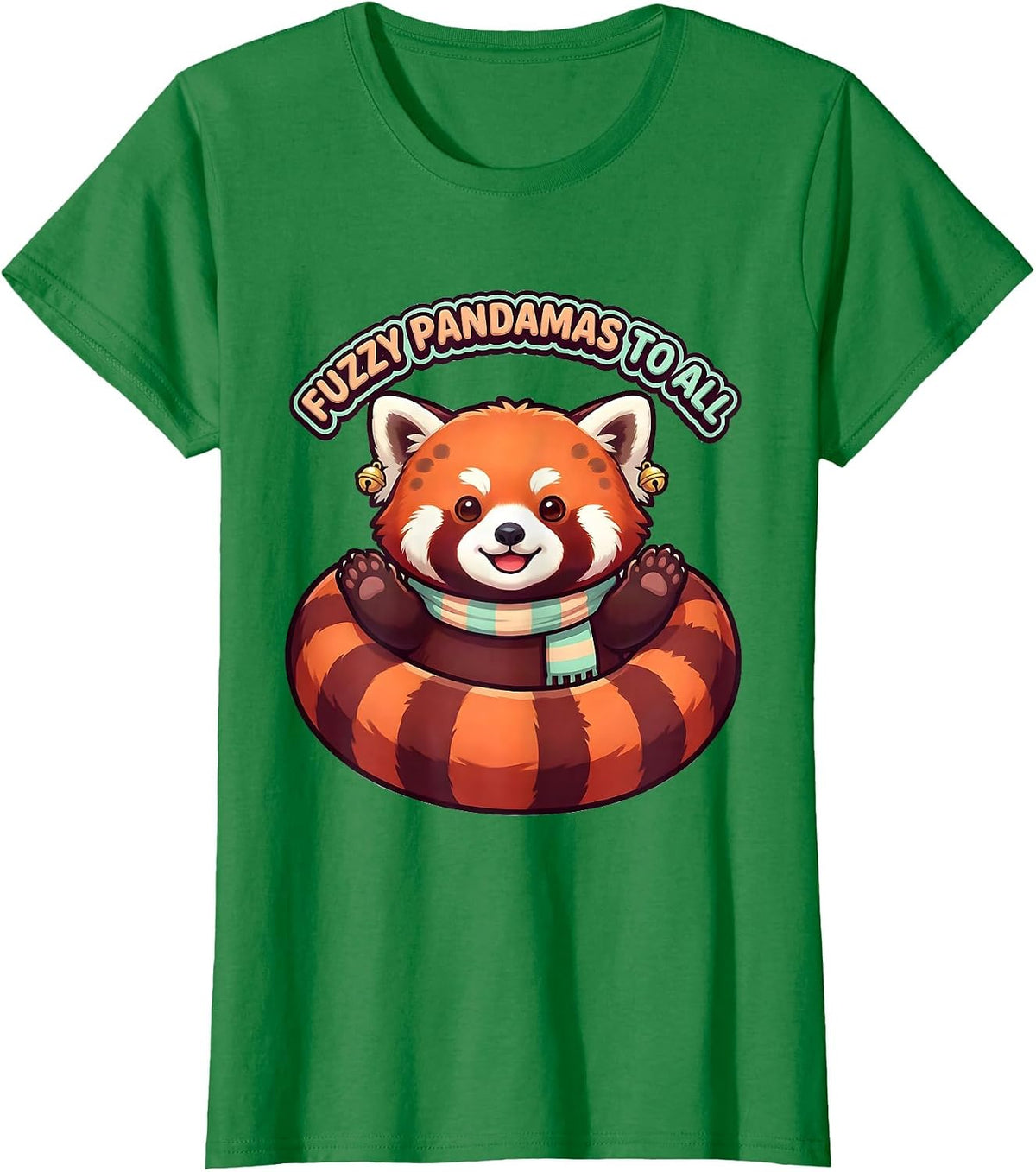 Women's Fuzzy Pandamas To All Cute Kawaii Red Panda Lover Gift T-Shirt - Kelly Green