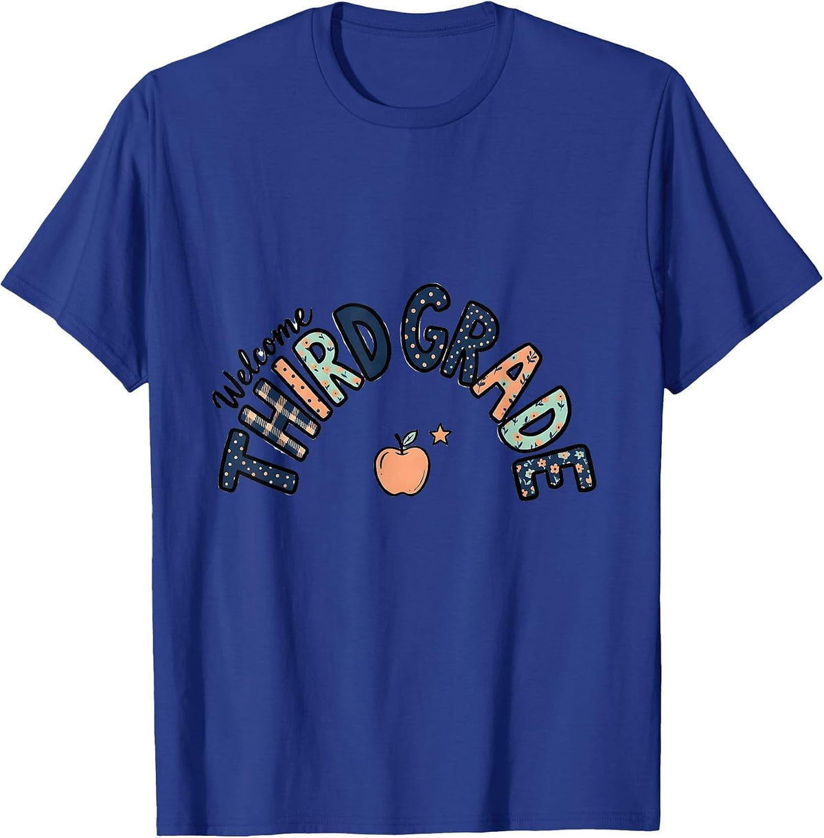 Welcome Third Grade Pastel Craft Back To School Kids T-Shirt - Royal Blue