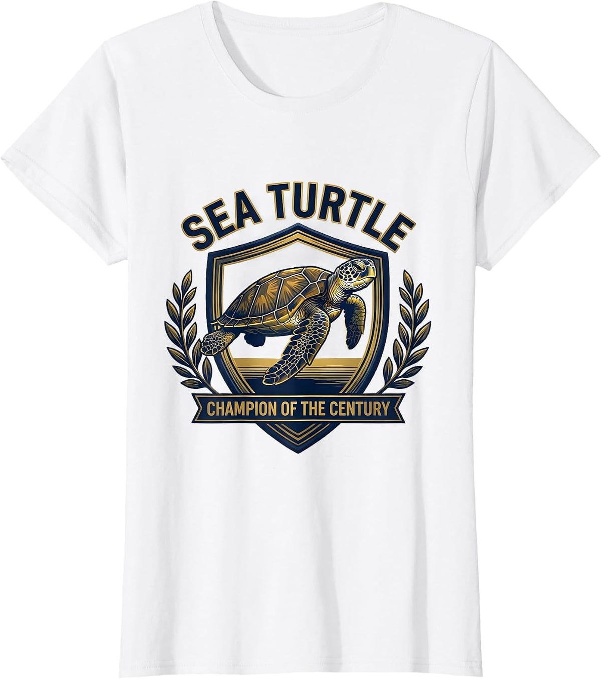Women's Sea Turtle: Champion of the Century Funny Turtle Lover T-Shirt - White