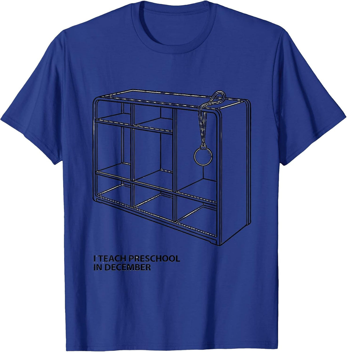 Men's I Teach Preschool In December Funny Teacher Christmas Humor T-Shirt - Royal Blue