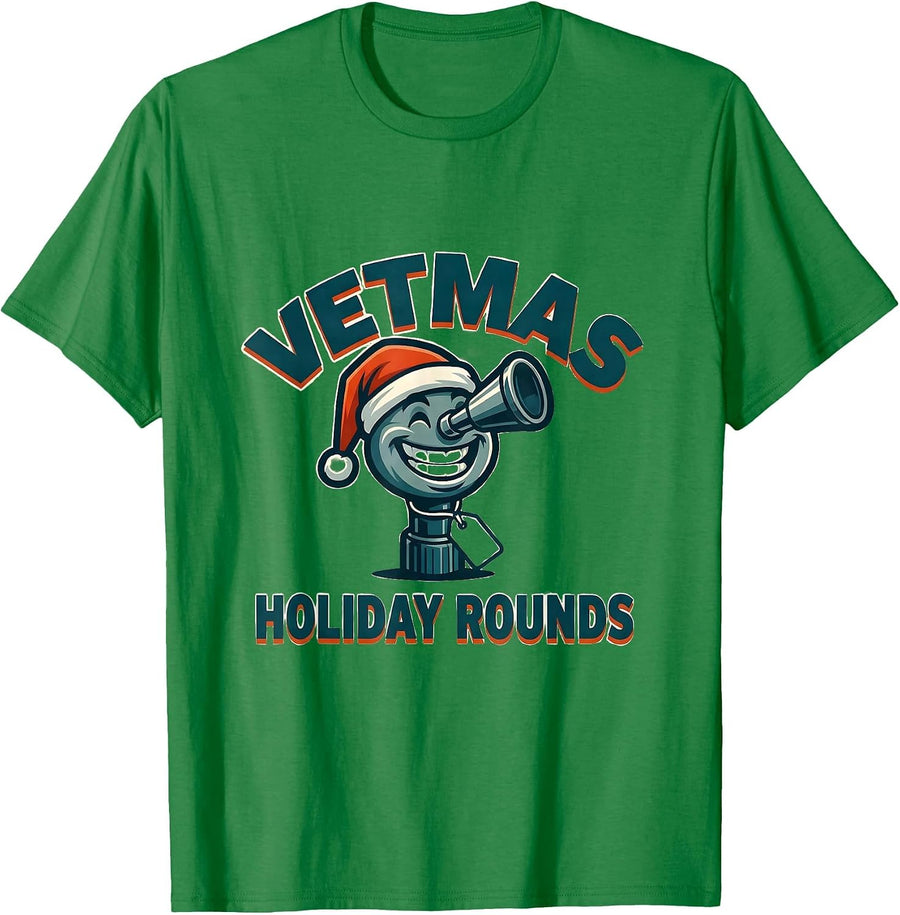 Men's Vetmas Holiday Rounds Funny Vet Tech Christmas Veterinary T-Shirt - Kelly Green