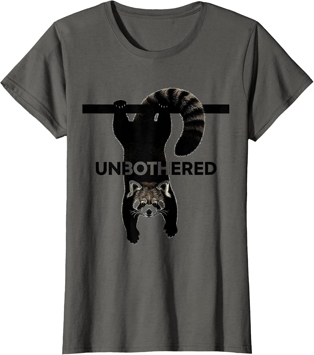Women's Unbothered Silhouette Red Panda Lover Animal Enthusiast T-Shirt - Asphalt Grey