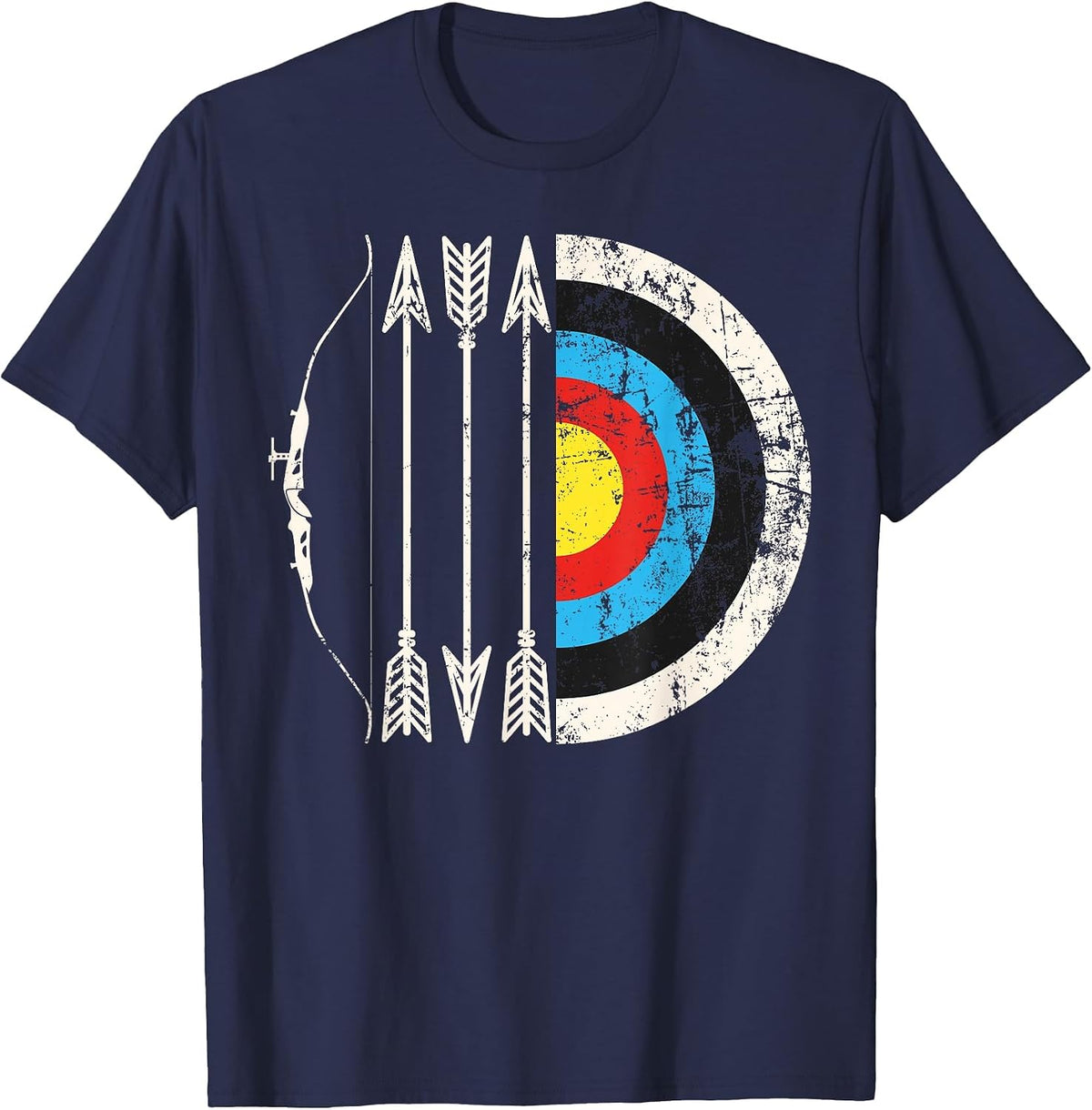 Archery Sport Bow and Arrows Target Archer Marksman T-Shirt - Navy Blue