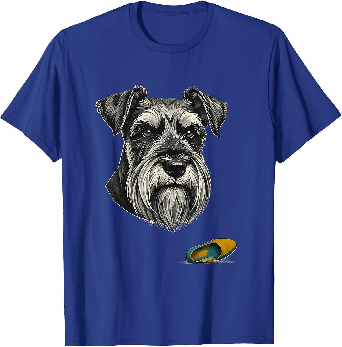 Miniature Schnauzer Bust Midcentury Modern Dog Lover Gift T-Shirt - Royal Blue
