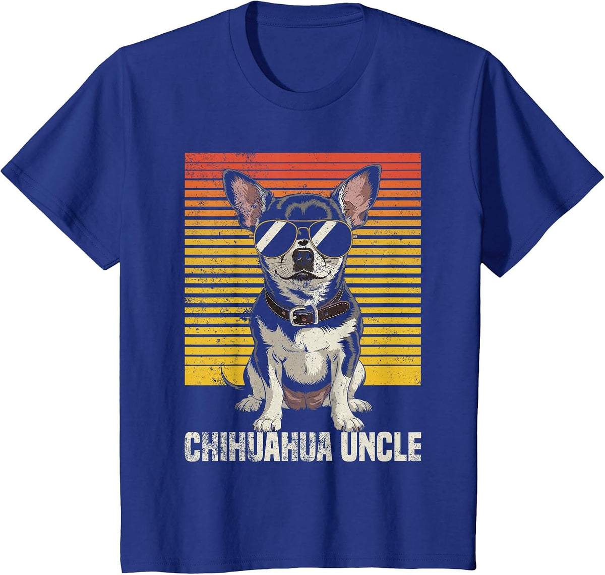 Cool Retro Chihuahua Uncle Funny Vintage Dog Owner T-Shirt - Royal Blue