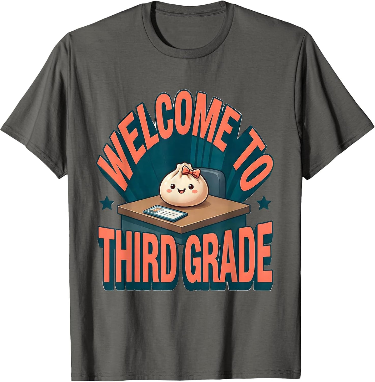 Welcome To Third Grade Cute Dumpling Kawaii Back To School T-Shirt - Asphalt Grey