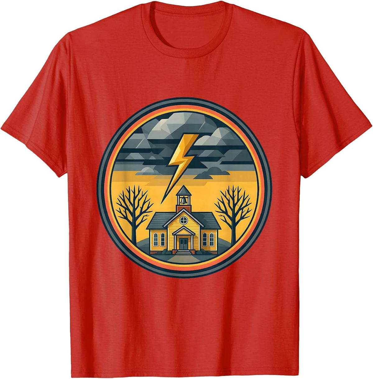 Men's Old Schoolhouse Stormy Sky Graphic Tee T-Shirt - Red