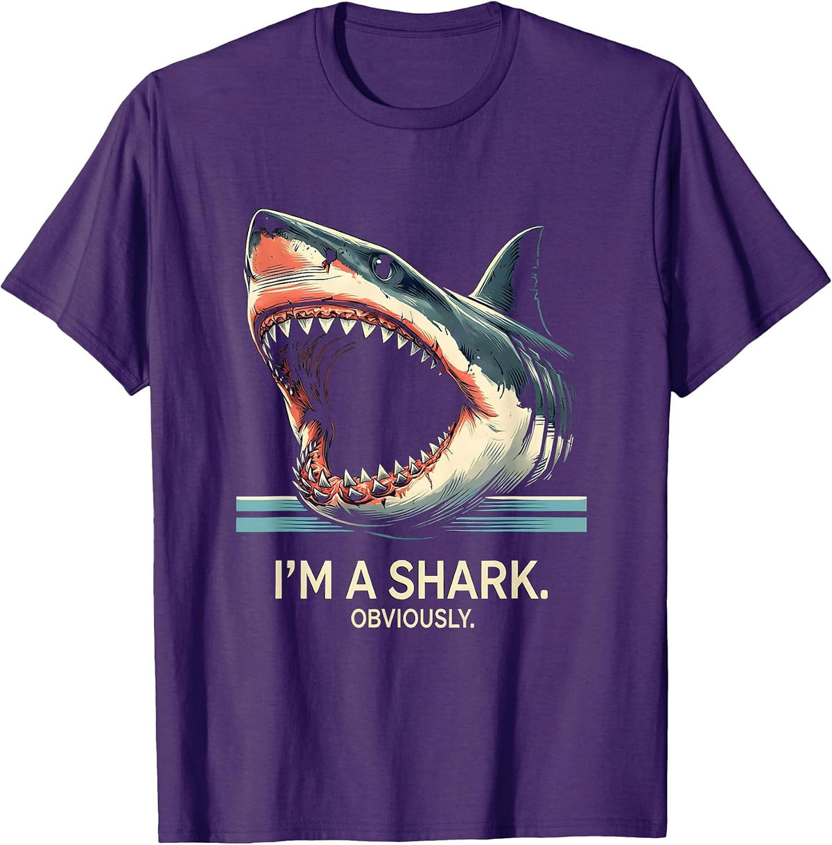 Men's I'm A Shark Obviously Funny Shark Lover Halloween Costume T-Shirt - Purple