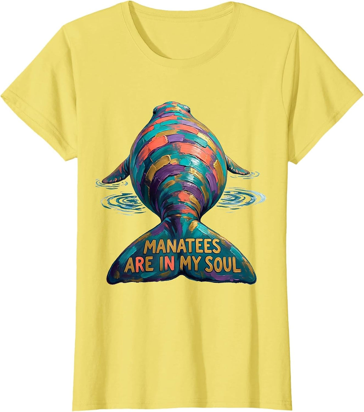Manatees Are In My Soul Funny Manatee Lover Crystal River T-Shirt - Lemon Yellow