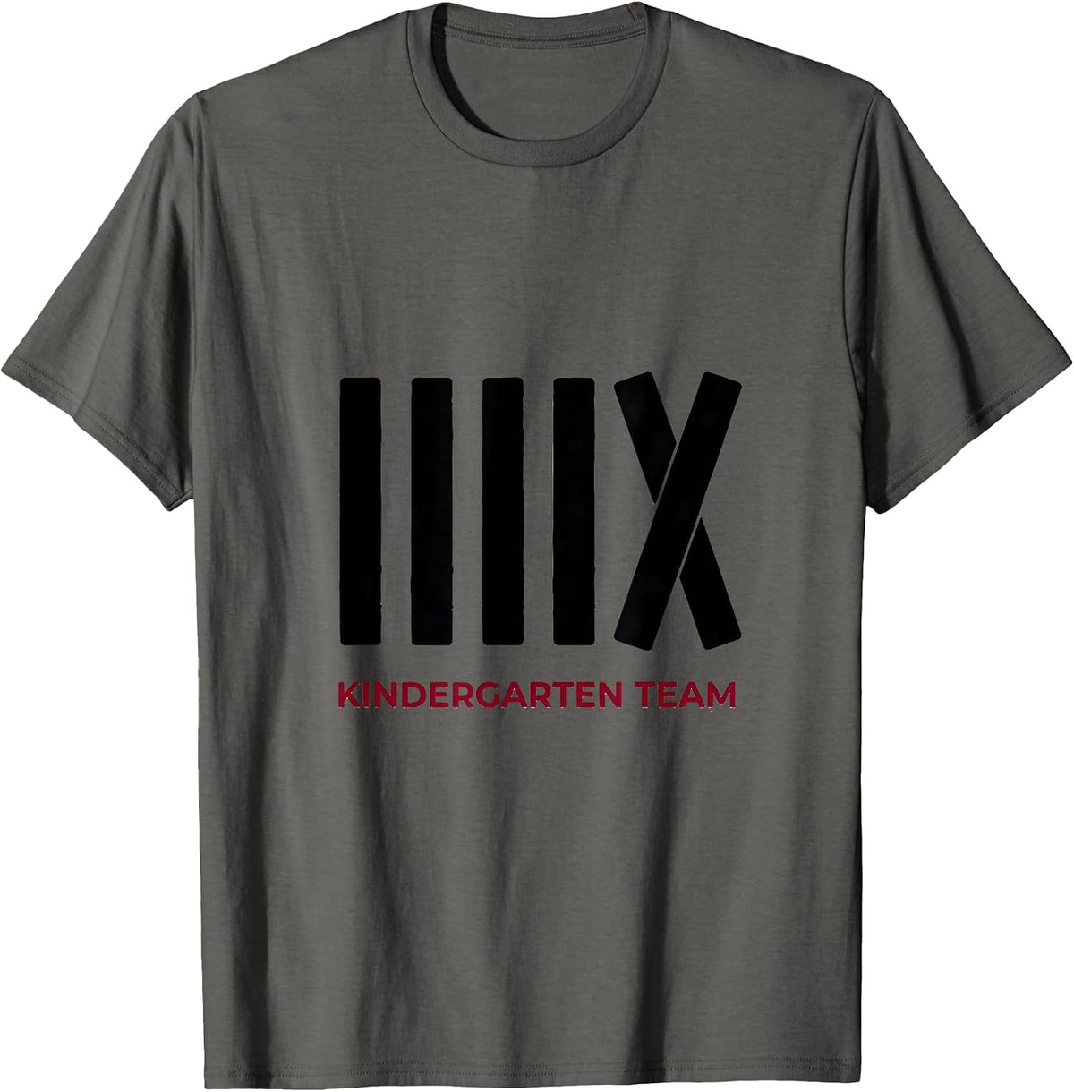 Kindergarten Team Funny Teacher Crew Back To School T-Shirt - Asphalt Grey