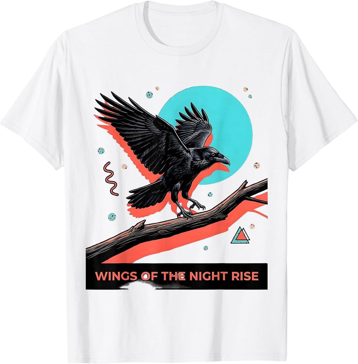 Men's Wings of the Night Rise Halloween Raven Design T-Shirt - White