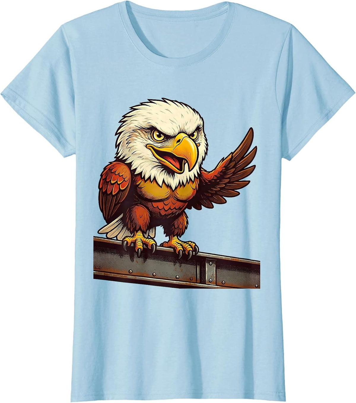 Women's Chicago Bald Eagle on Steel Beam Graphic T-Shirt - Baby Blue
