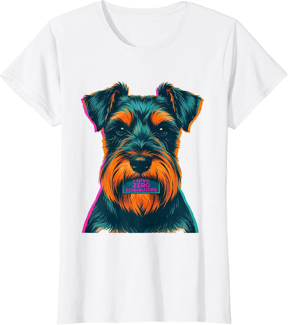 I Give Zero Schnauzers Funny Miniature Schnauzer Lover T-Shirt - White
