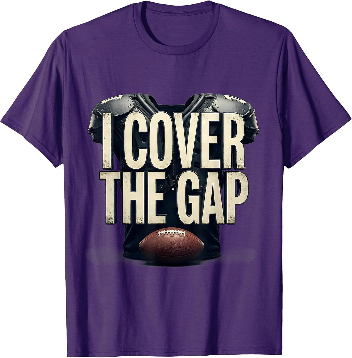 Men's I Cover The Gap Funny Football Lineman Humor T-Shirt - Purple