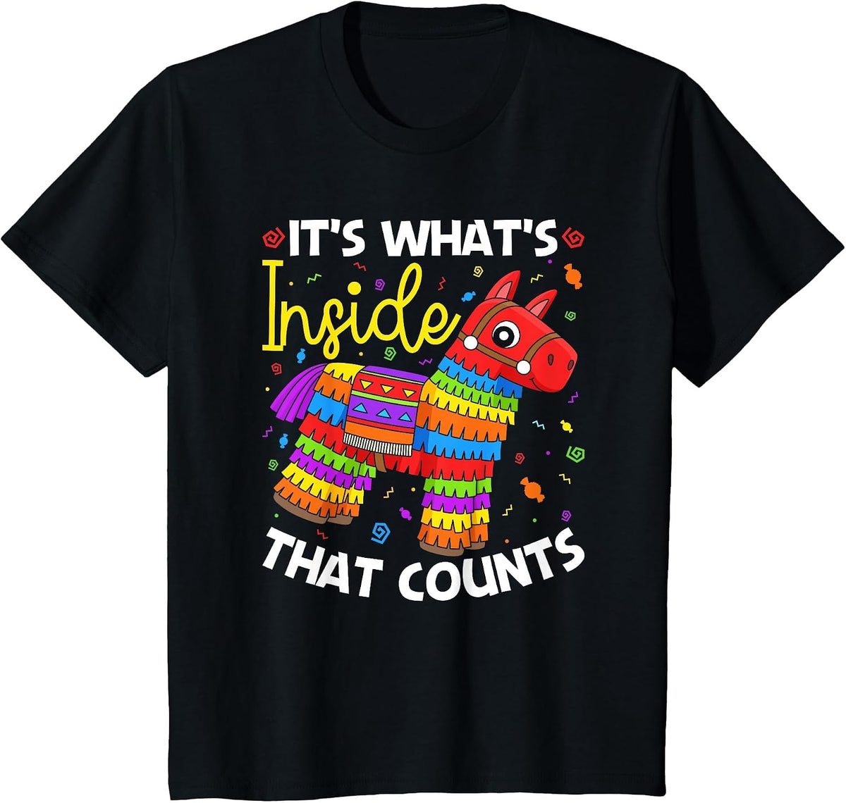 Pinata It's What's Inside that Counts Llama T-Shirt - Black