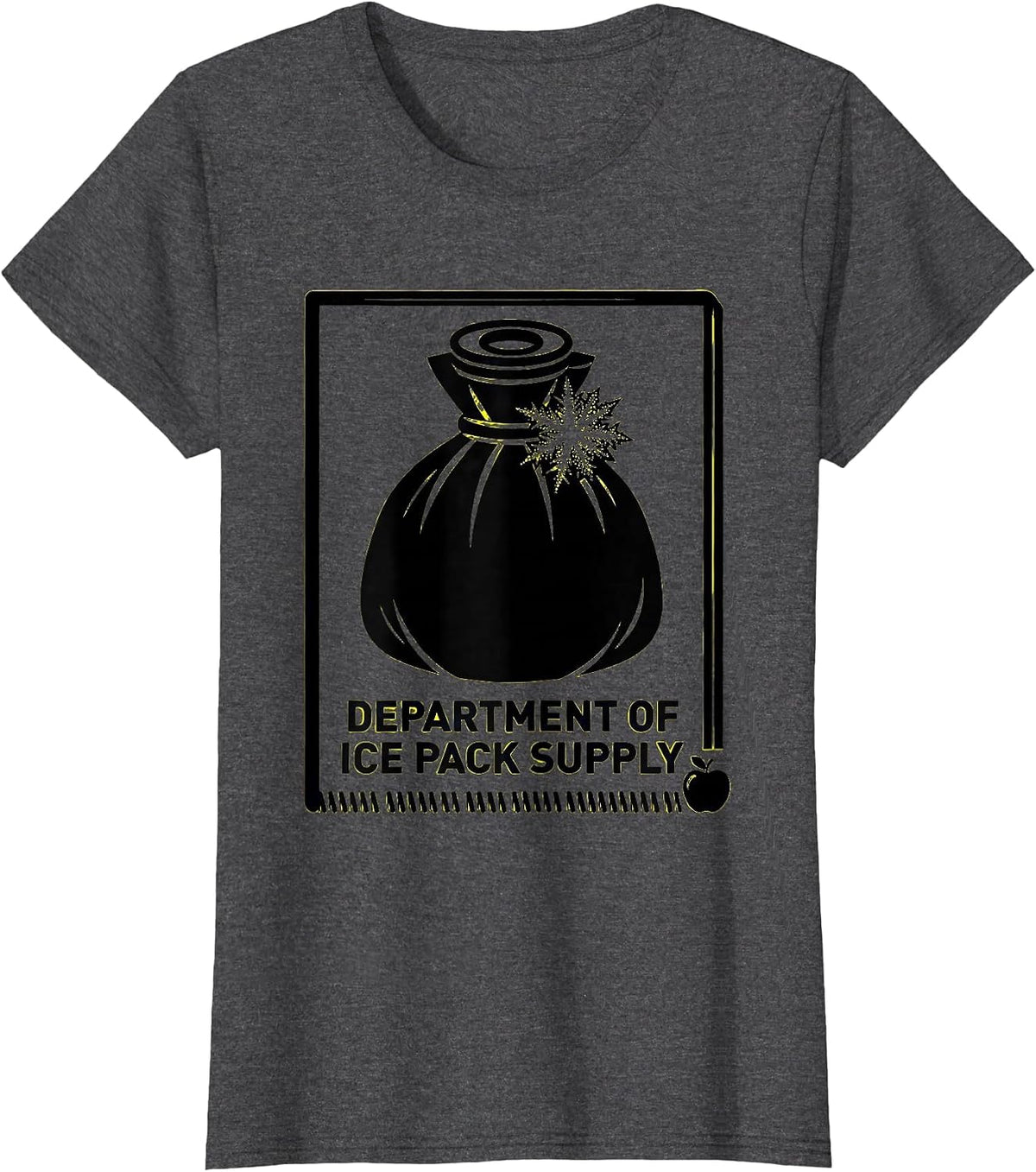 Women's Department Of Ice Pack Supply Funny School Nurse Back T-Shirt - Dark Heather Grey