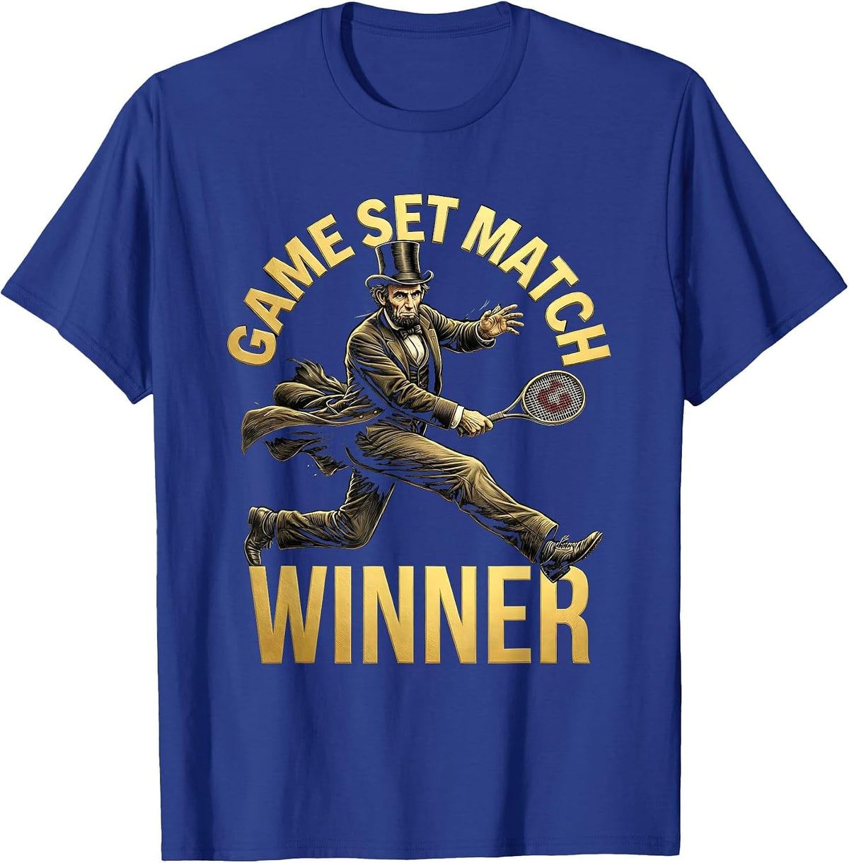 Game Set Match Winner Tennis Design T-Shirt - Royal Blue