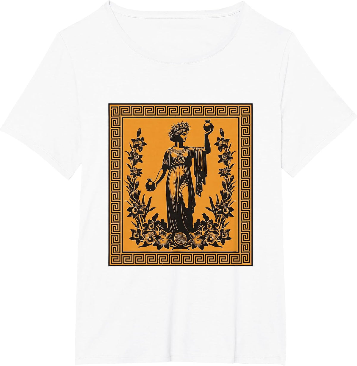 Persephone Spring Goddess Greek Mythology Ancient Greece Art T-Shirt - White