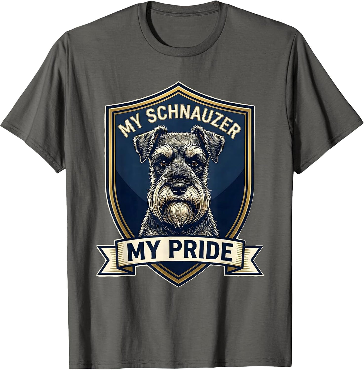 My Schnauzer My Pride Cute Miniature Schnauzer Lover Dog Mom T-Shirt - Asphalt Grey