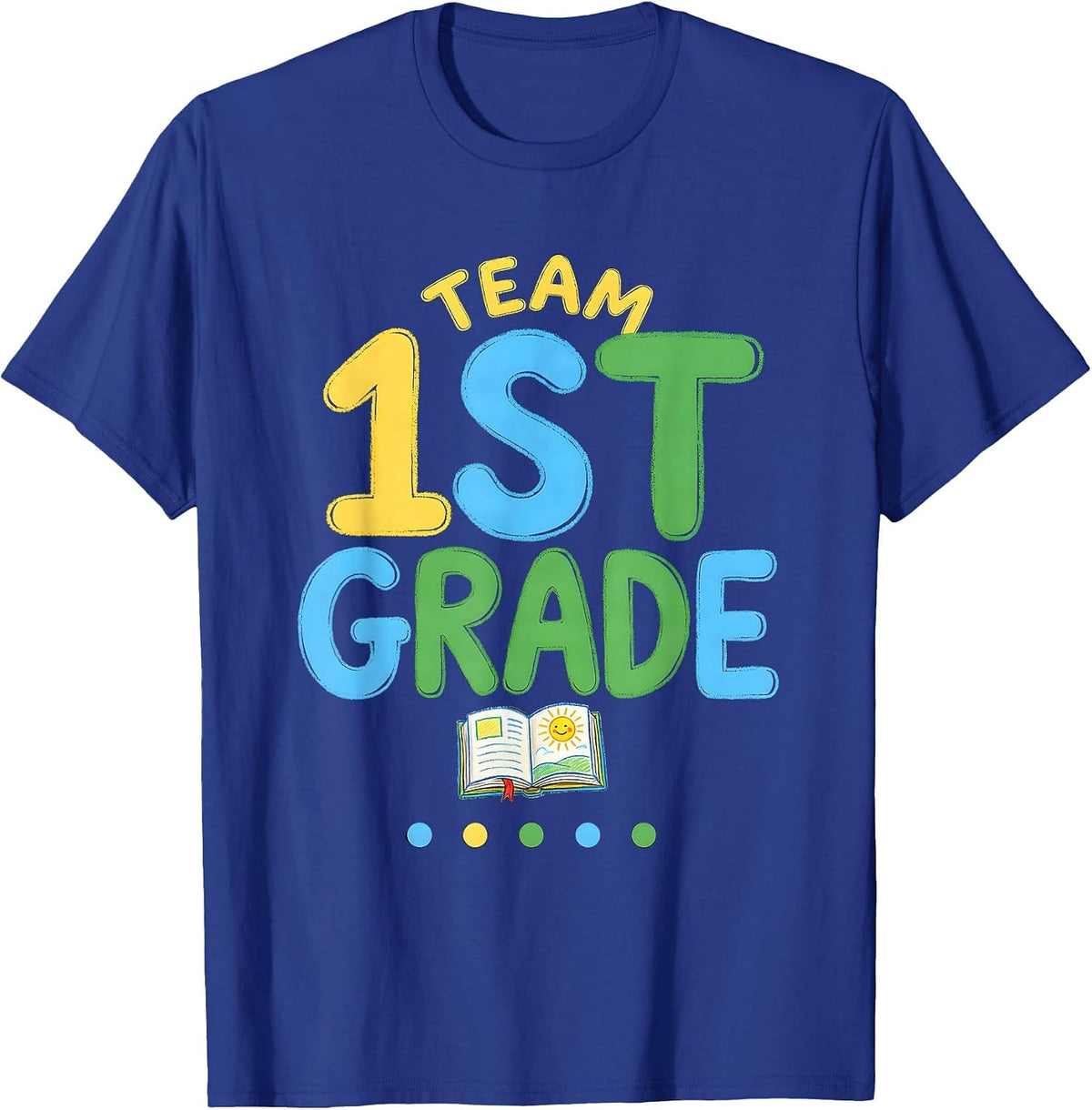 Team First Grade Naive Kidcore Back To School Teacher T-Shirt - Royal Blue