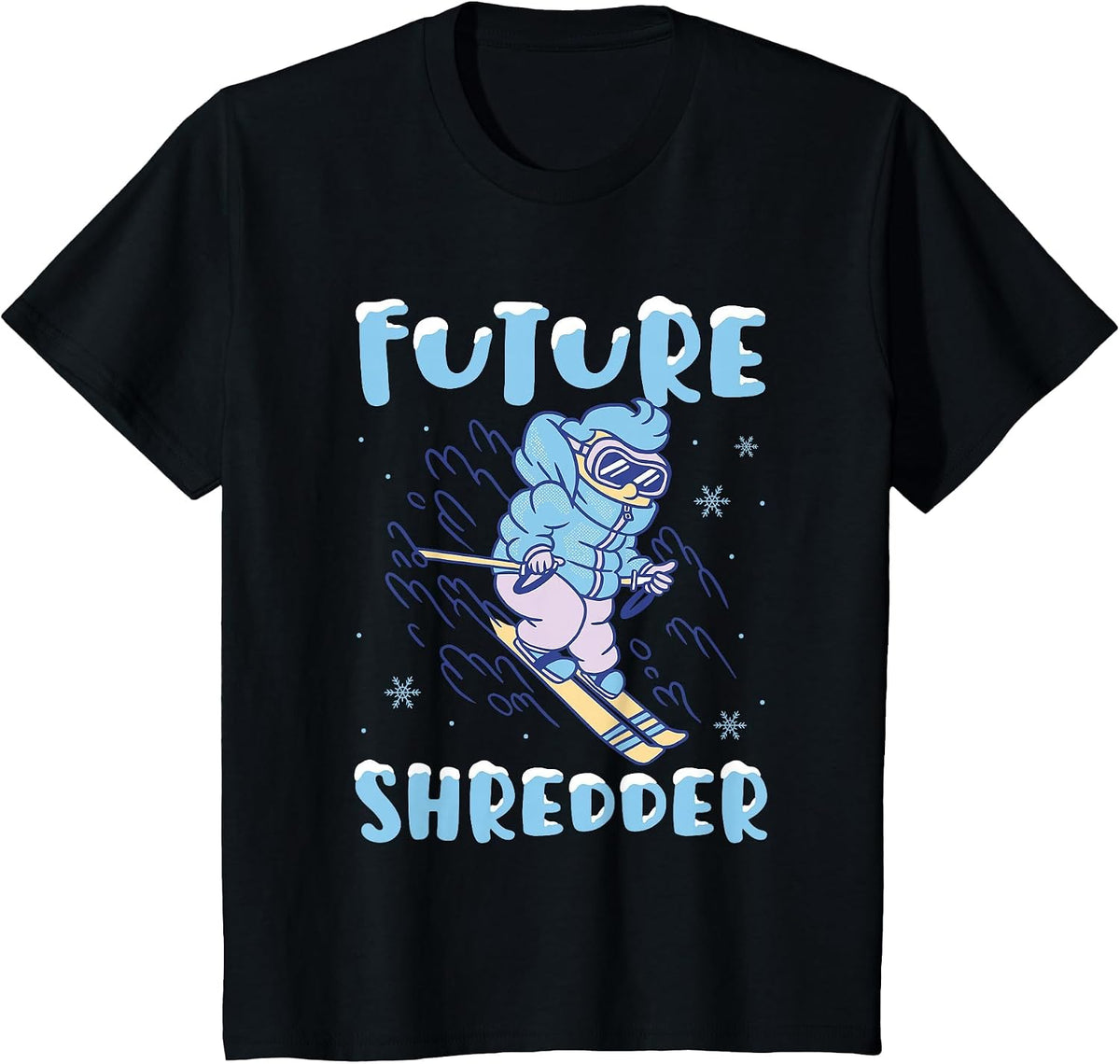 Skiing Outfit Ski Nordic Skier Skiing Future Shredder Kids T-Shirt - Black