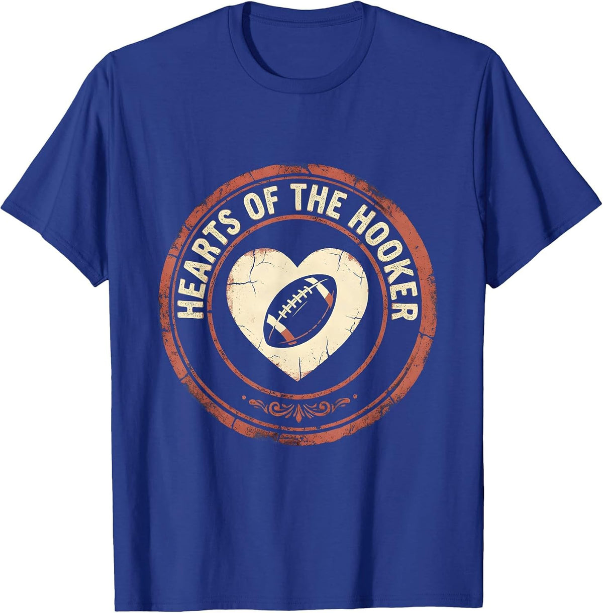 Men's Hearts of the Hooker Rugby Graphic Design T-Shirt - Royal Blue