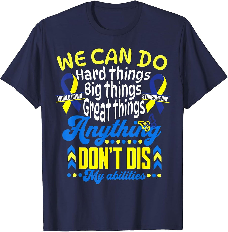World Down Syndrome Day 2023 Don't Dis My Ability Boys Girls T-Shirt - Navy Blue