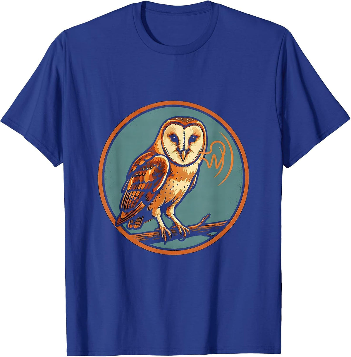 Men's Sealed Barn Owl Badge Eco-Friendly Bird Lover Novelty T-Shirt - Royal Blue