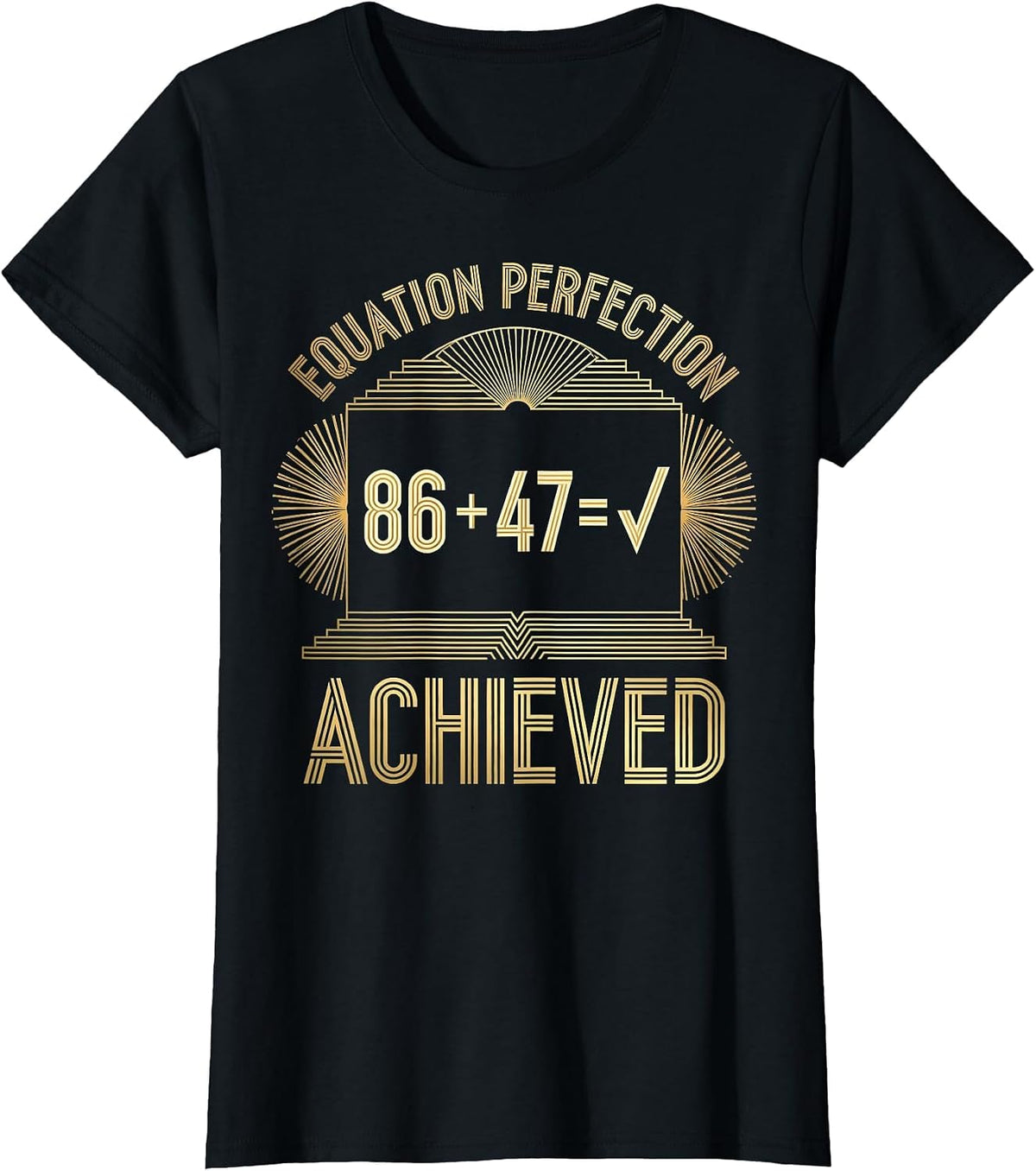 Equation Perfection Achieved Math Design T-Shirt - Black