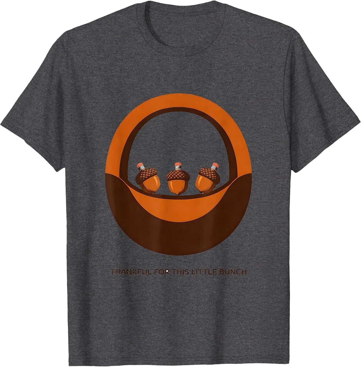 Thankful For This Little Bunch Autumn Teacher Preschool Kids T-Shirt - Dark Heather Grey