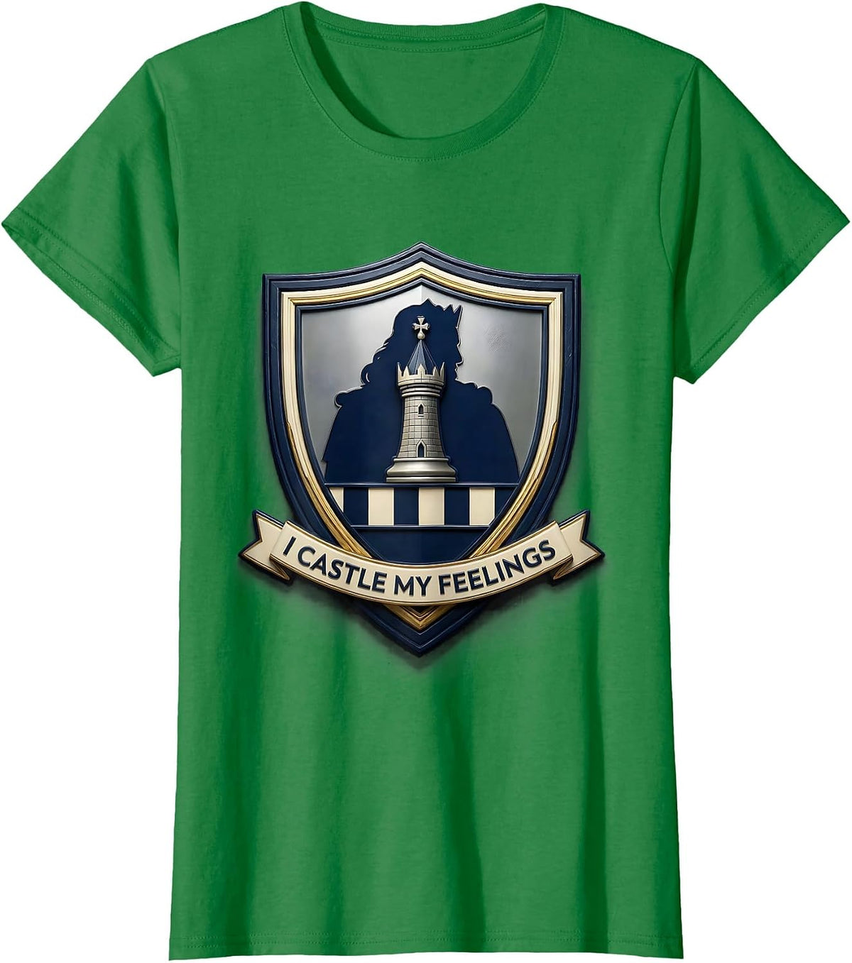 Women's I Castle My Feelings Funny Chess Player Gift Chess Lover T-Shirt - Kelly Green