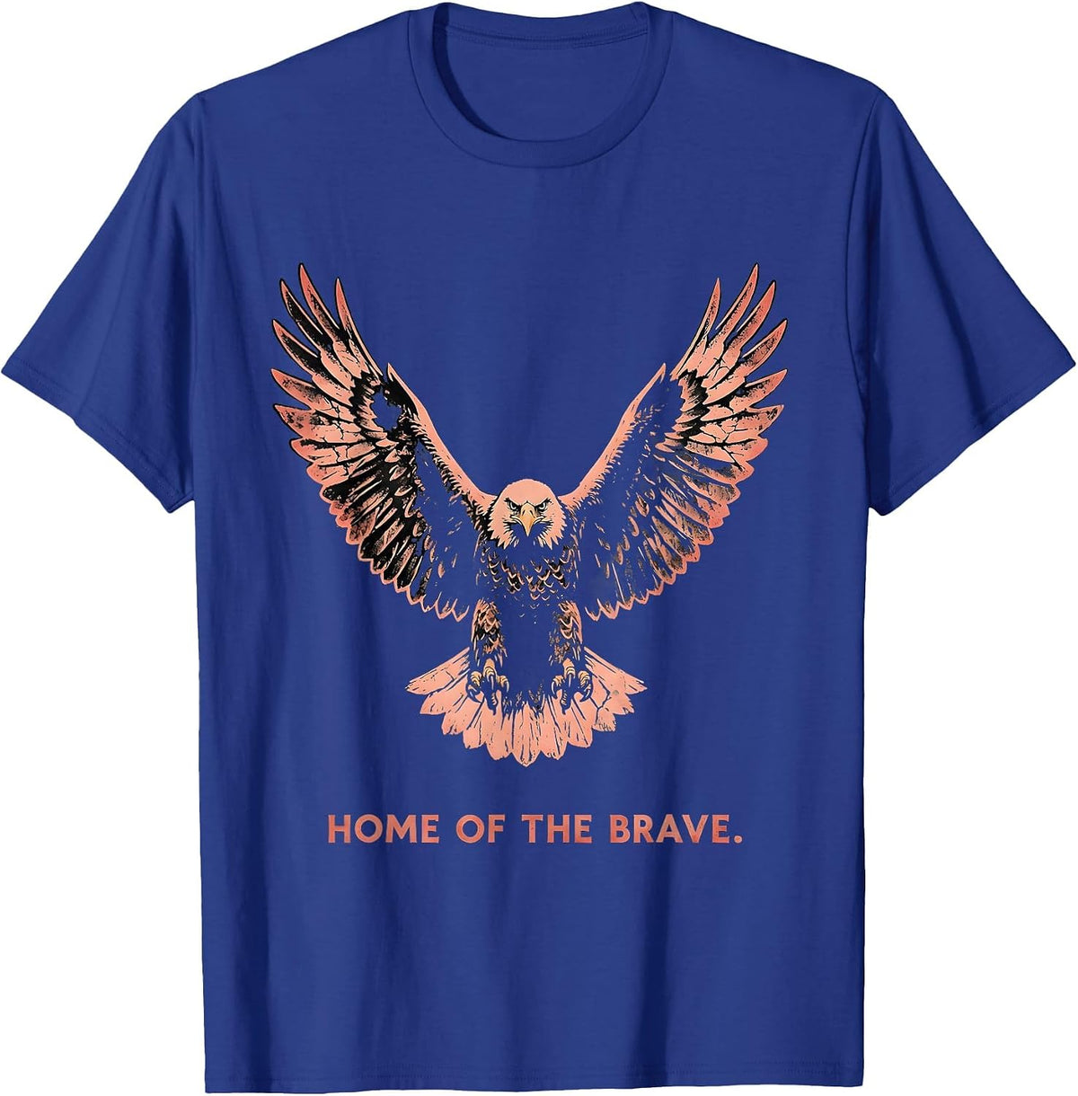 Home of the Brave American Flag Patriotic Design T-Shirt - Royal Blue
