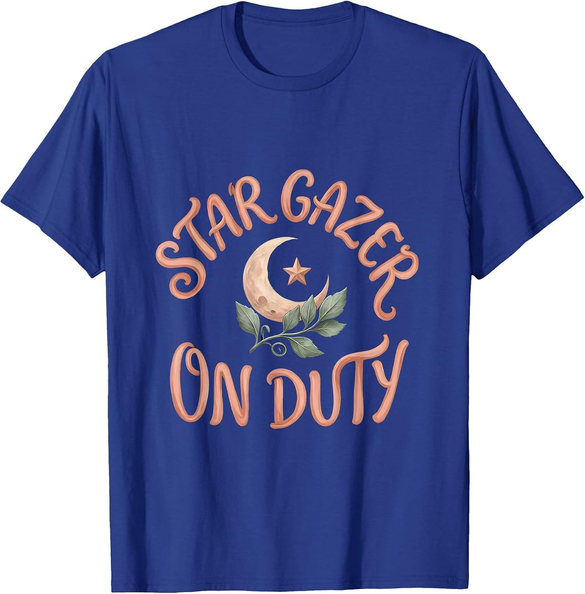 Star Gazer On Duty Astronomy Design T-Shirt - Royal Blue