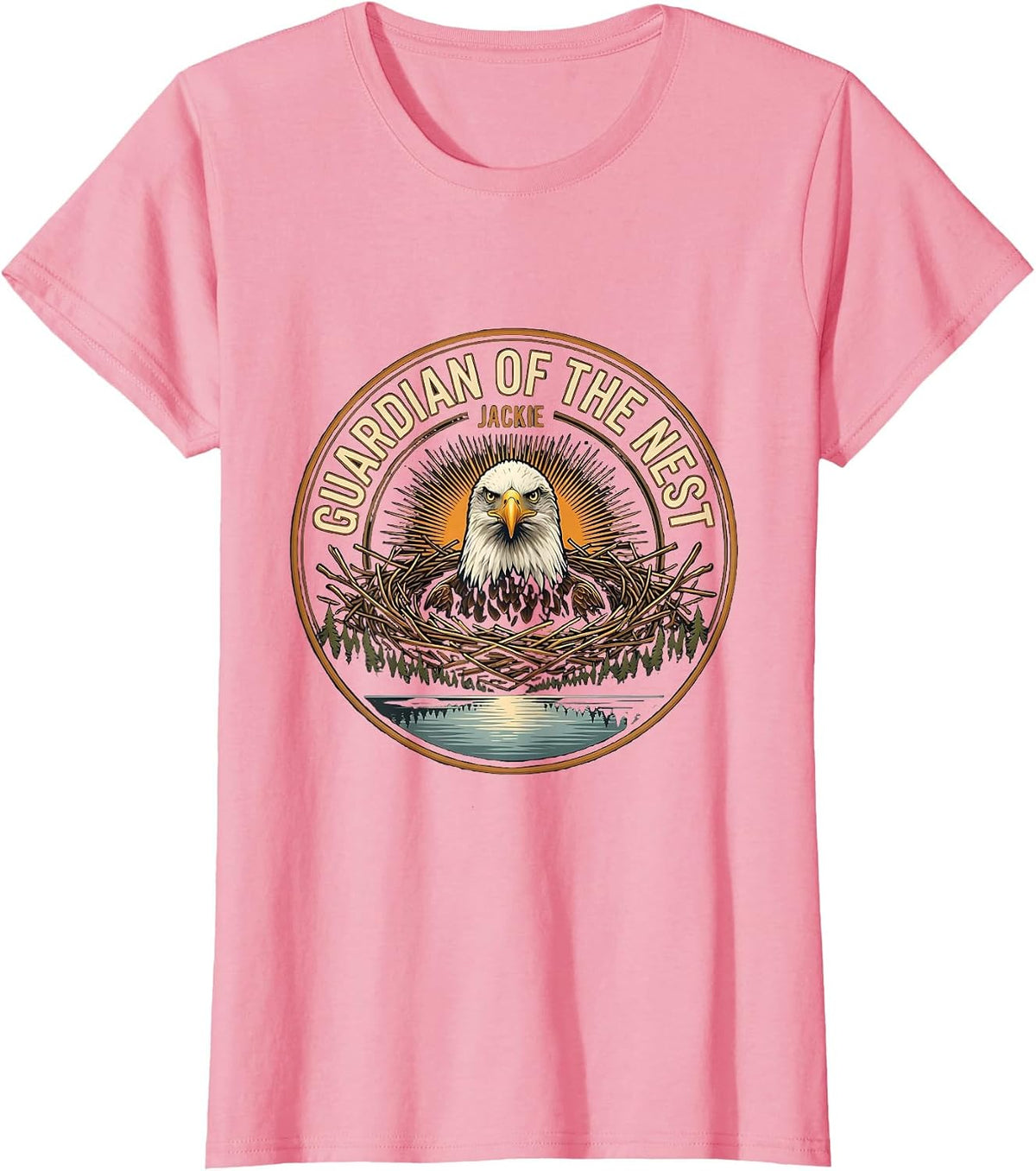 Women's Guardian of the Nest Jackie Bald Eagle Memorial Tribute T-Shirt - Pink