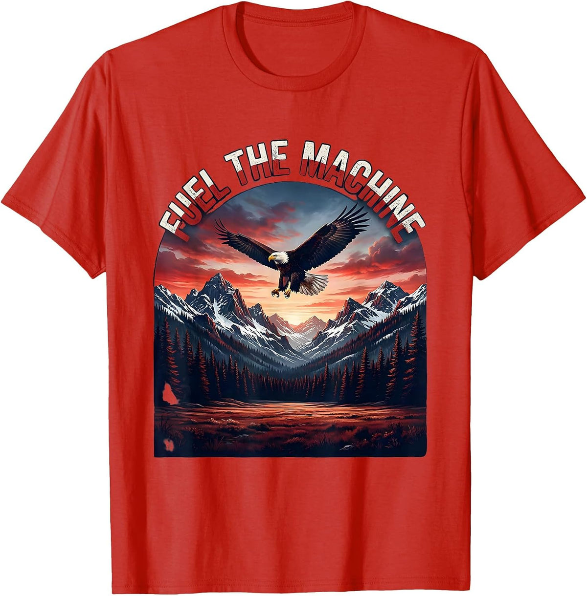 Men's Fuel the Machine Pit Crew Racing Design T-Shirt - Red