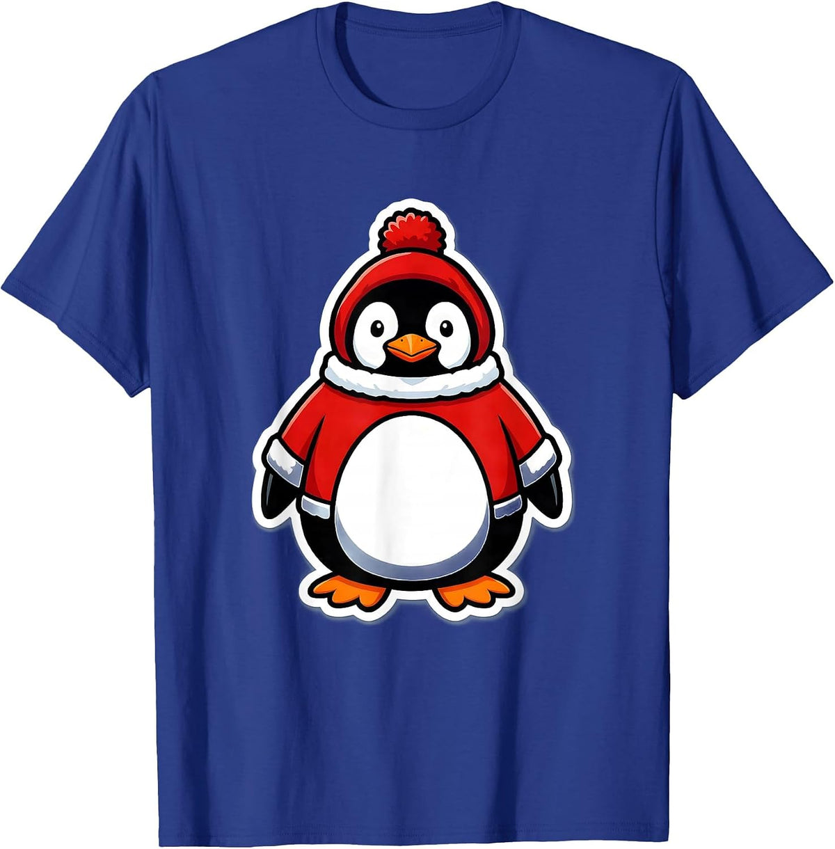 Rounded Penguin Christmas Sweater Funny Penguin Lover Gift T-Shirt - Royal Blue