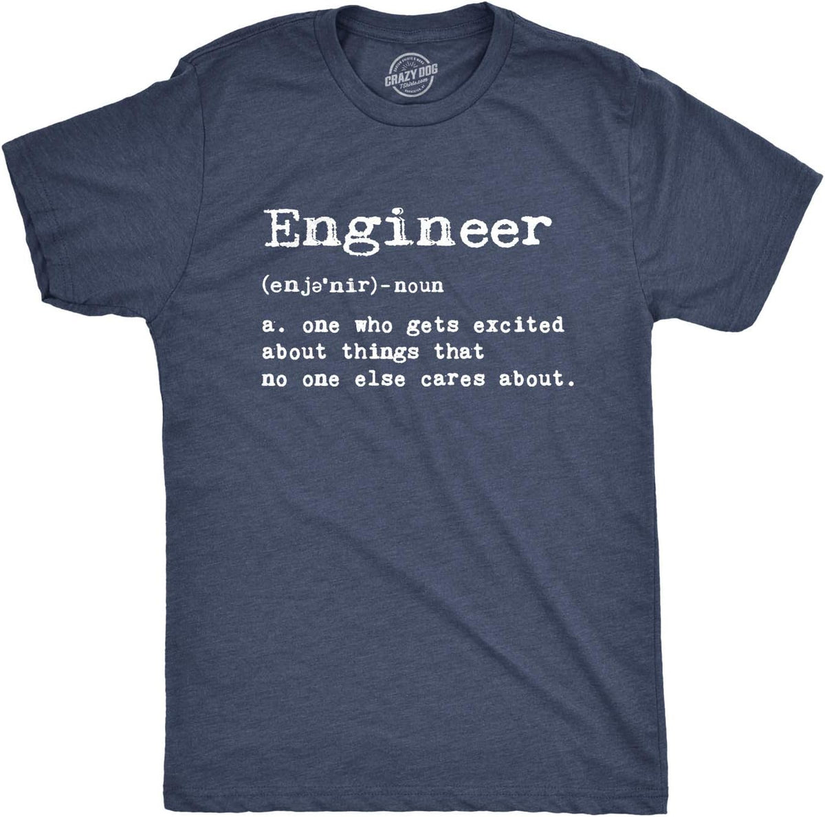 Mens Engineer Definition T Shirt Funny Sarcastic Science Tee - Heather Navy