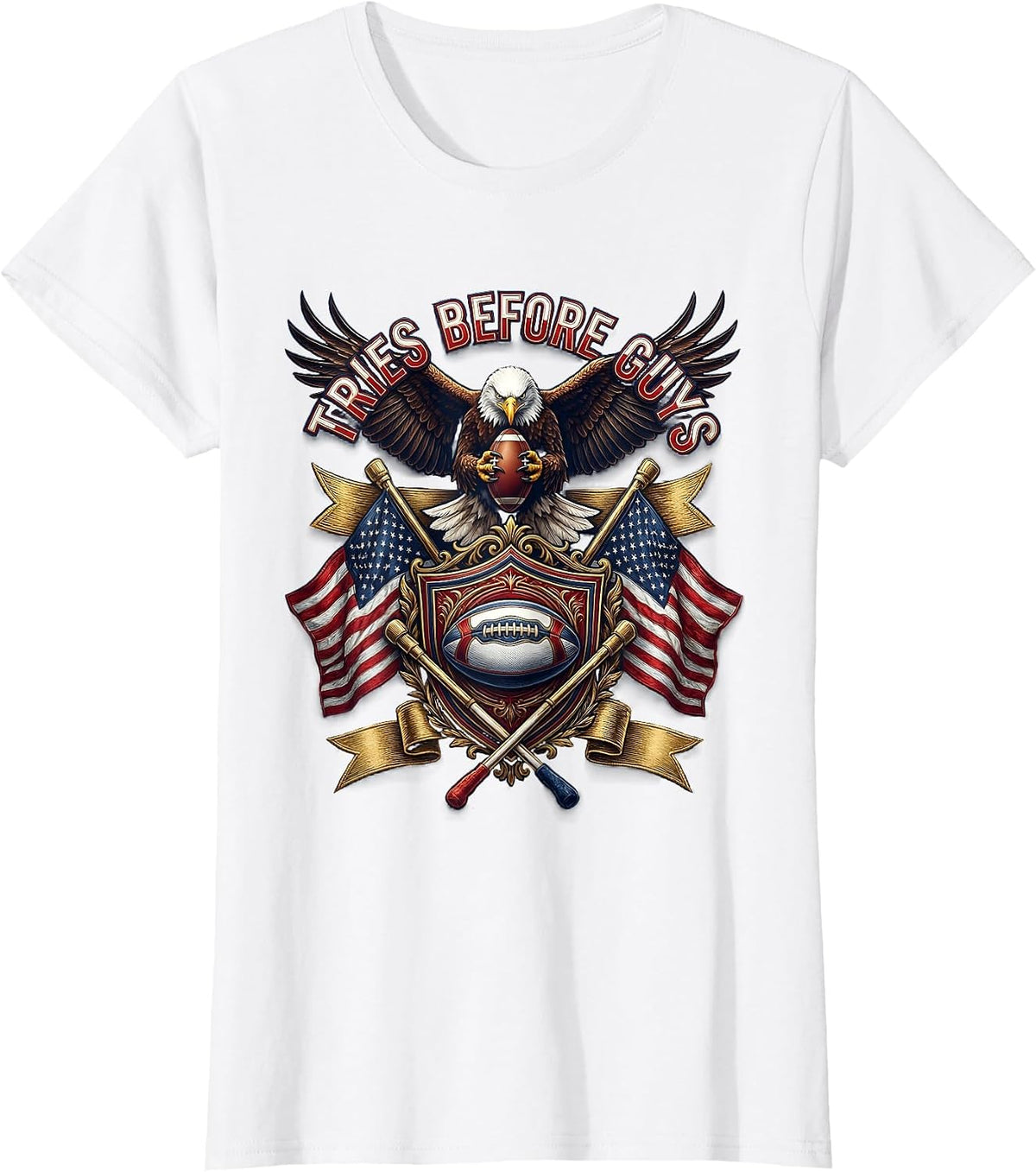 Tries Before Guys Rugby Fan Design T-Shirt - White