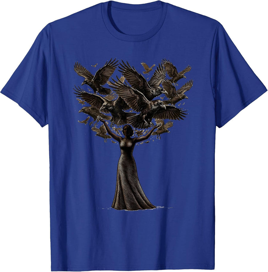 1692 They Missed One Raven Silhouette Design T-Shirt - Royal Blue